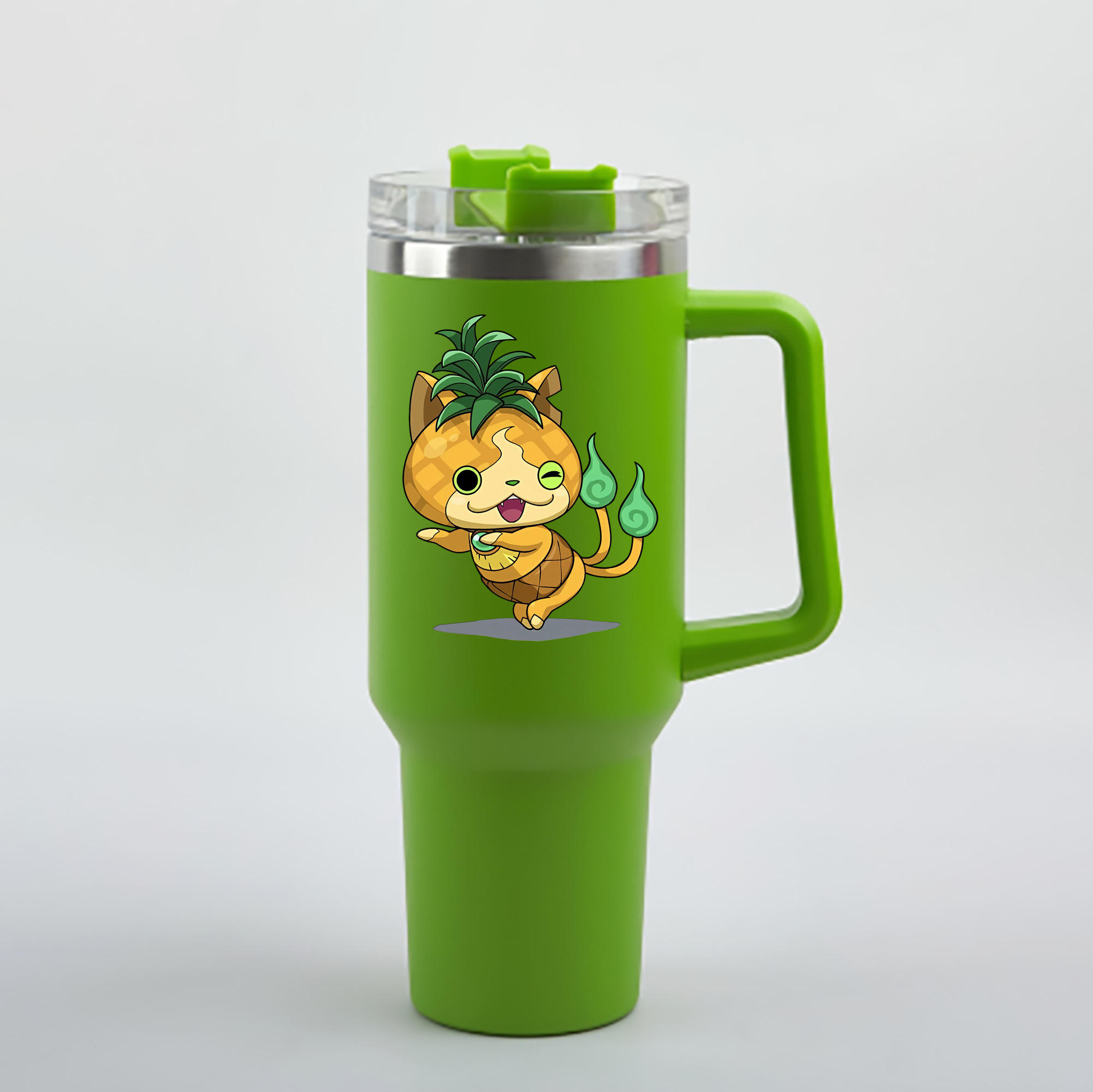（画像用） 妖怪ウォッチ Yo-kai Watch 1200mL車用タンブラー - クリスタルステッカー（プラスチックストロー付き）